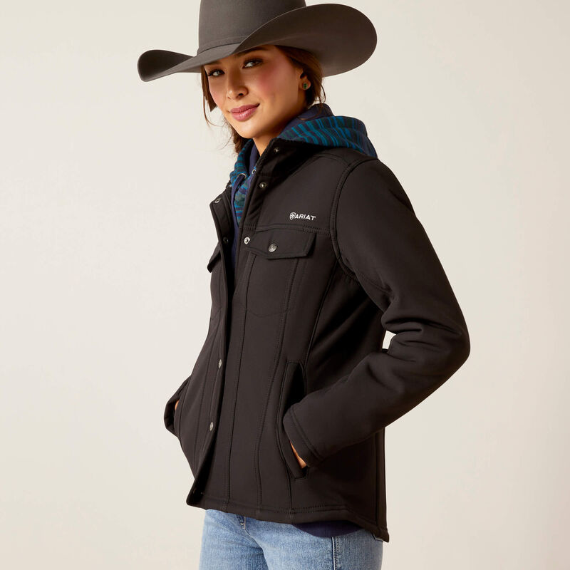 ARIAT WOMENS  BERBER BACK SOFTSHELL JACKET BLACK