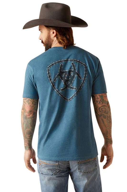 MENS TSHIRT WESTERN STEEL BLUE HEATHER 10047902