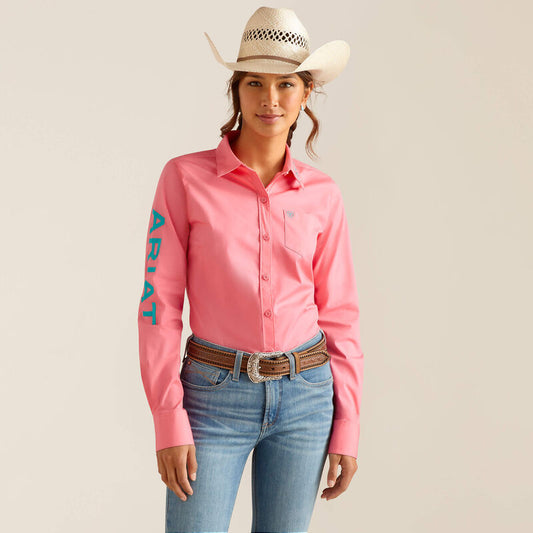ARIAT Women's Camellia Rose Kirby Stretch Long Sleeve Pink Shirt