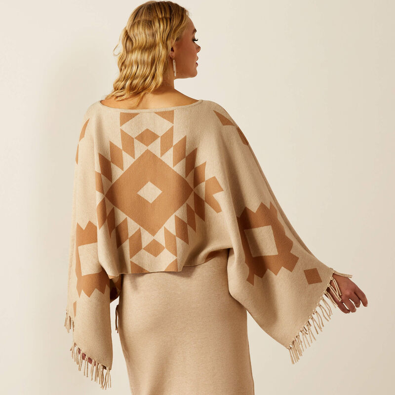 ARIAT Sunset Chic Sweater Poncho Oatmeal