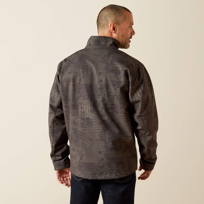 ARIAT MENS PATRIOT FLAGS SOFTSHELL JACKET  PHANTOM