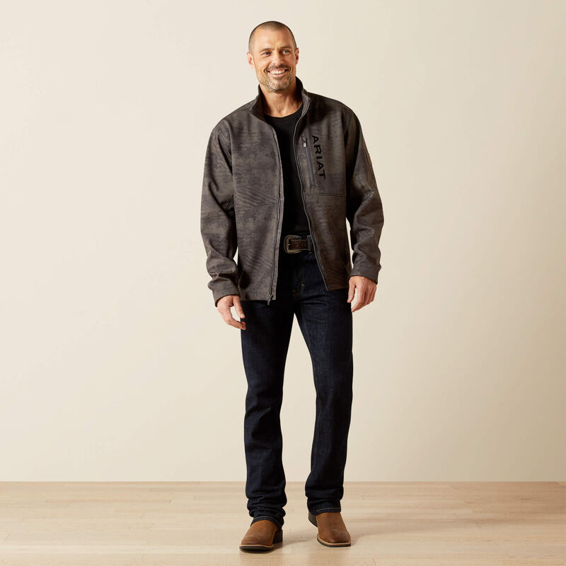 ARIAT MENS PATRIOT FLAGS SOFTSHELL JACKET  PHANTOM