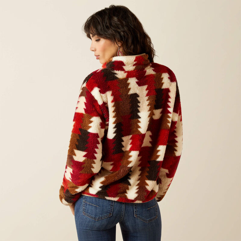 ARIAT Women's Berber Snap Front Ombre Triangles Sweatshirt