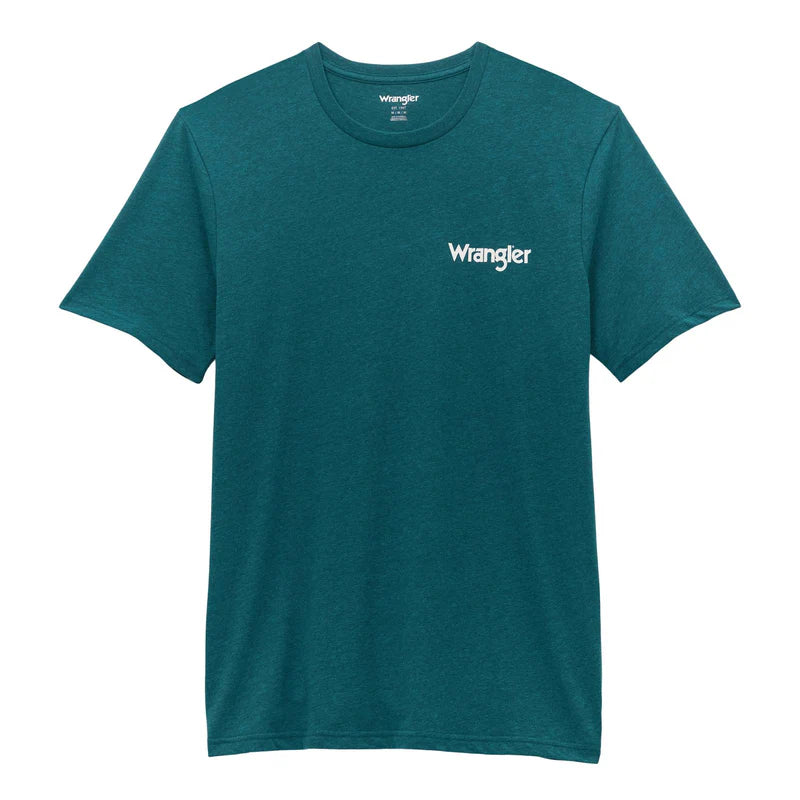 WRANGLER Men's Short Sleeve T-shirt Cyan Pepper Heather