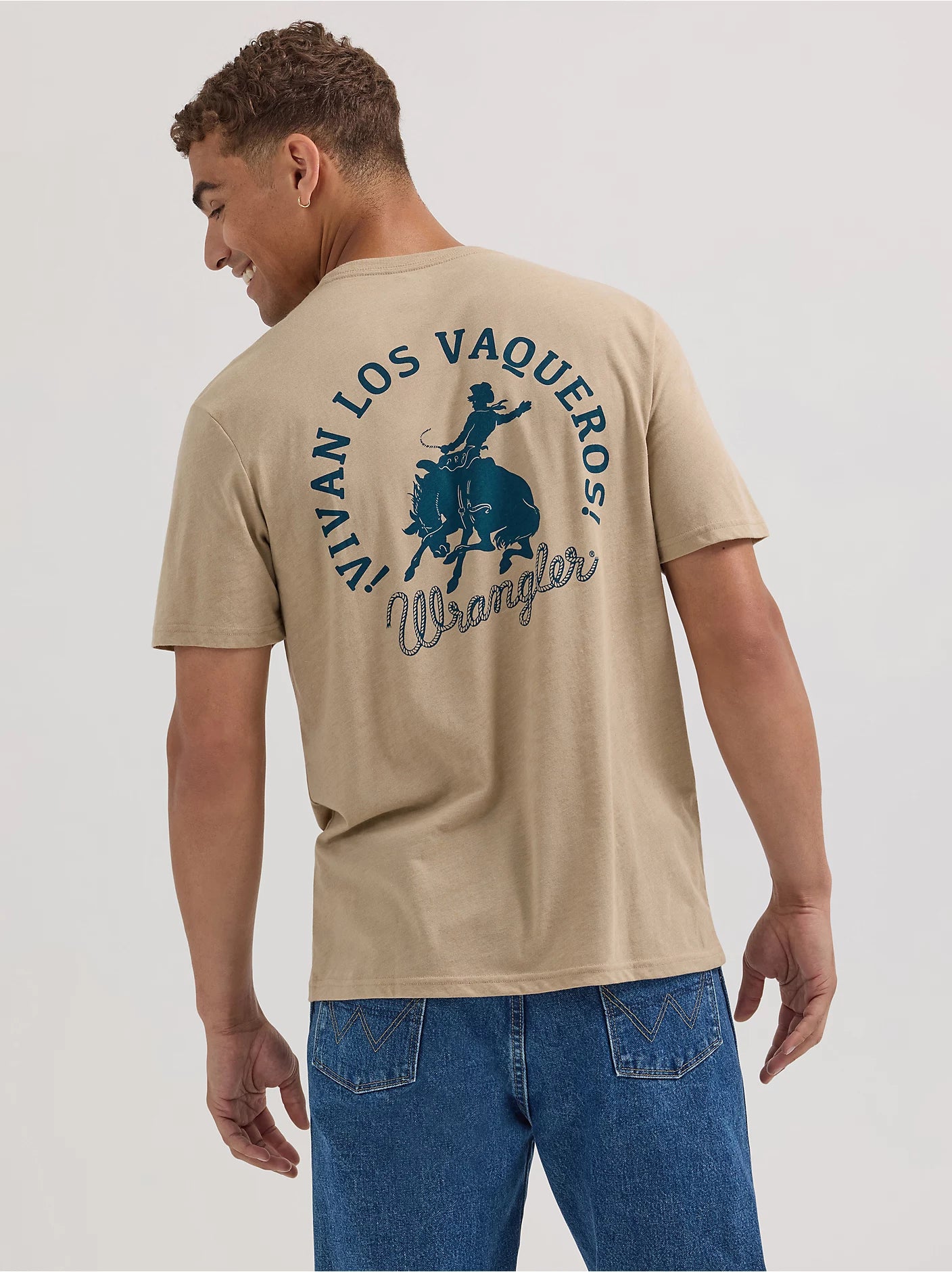 WRANGLER Men's Long Live Cowboys Spanish T-shirt