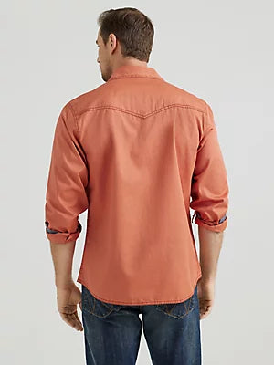 WRANGLER Men's Retro Premium Western Snap Rust Shirt