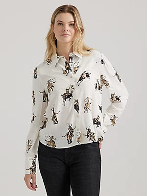 WRANGLER Women's Drapey Rodeo Blouse