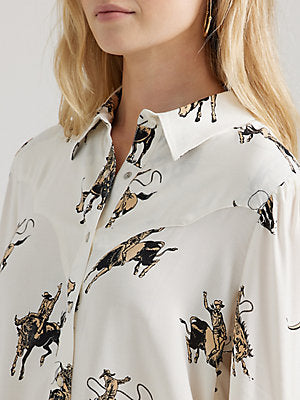 WRANGLER Women's Drapey Rodeo Blouse