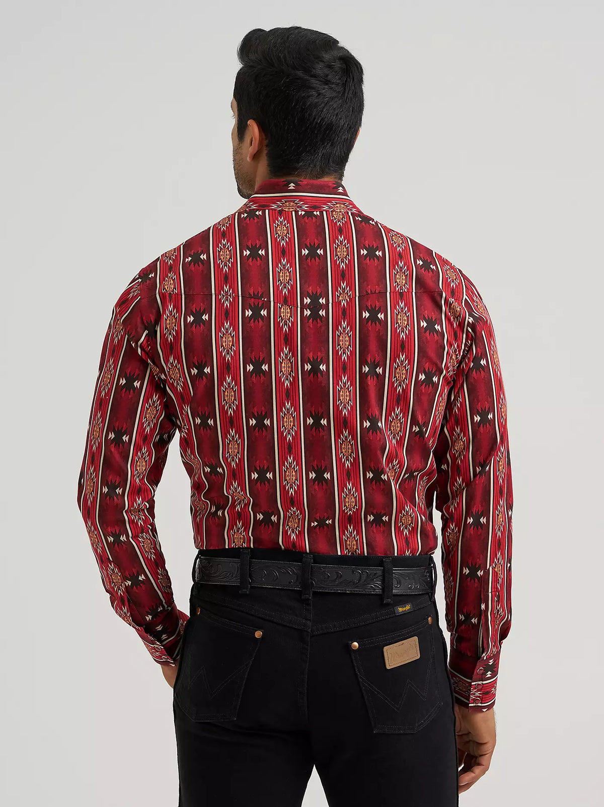 Men's  Wrangler Checotah® Long Sleeve Western Snap Printed Shirt