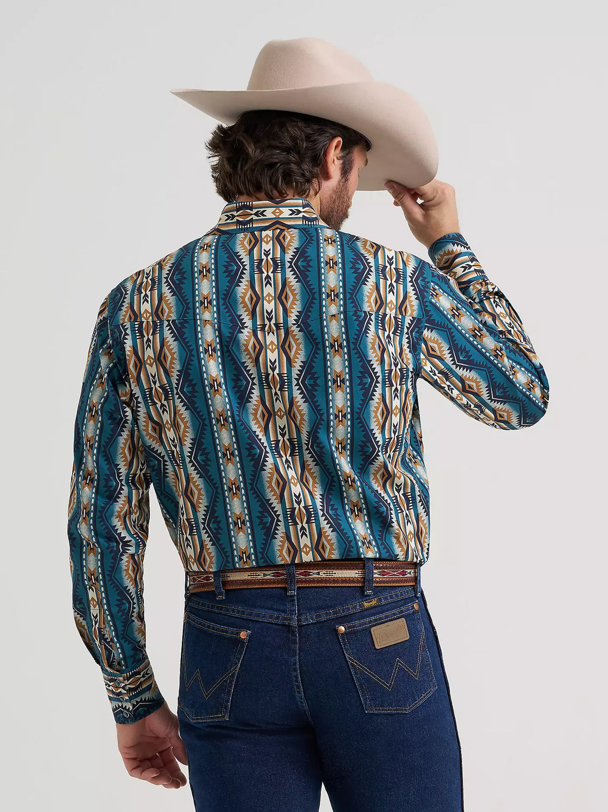 Men's  Wrangler Checotah® Long Sleeve Western Snap Printed Shirt