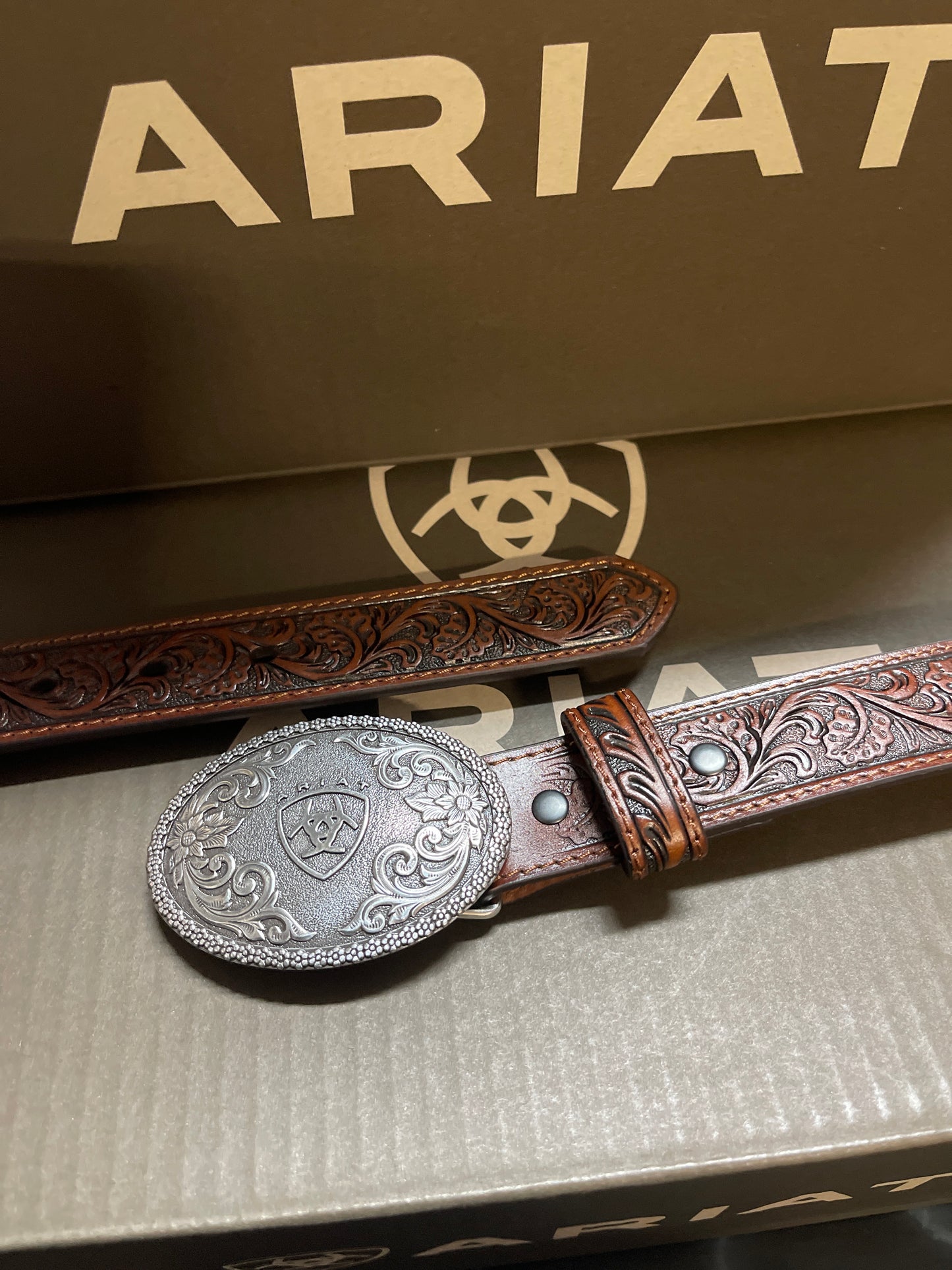 ARIAT BOYS BELT BRONW