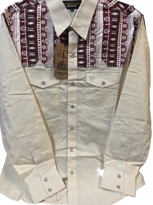 MENS LONG SLEEVE SOLID PRINT SHIRT