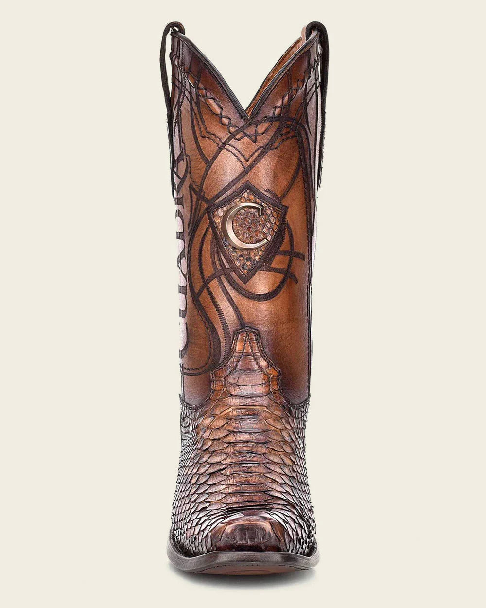 CUADRA MENS WESTERN EXOTIC HONEY BOOT PYTHON LETHER CU401