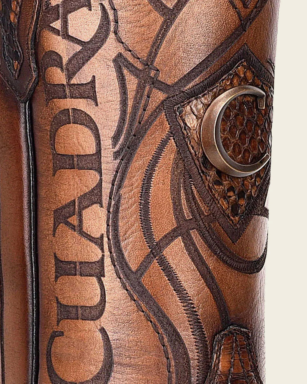 CUADRA MENS WESTERN EXOTIC HONEY BOOT PYTHON LETHER CU401