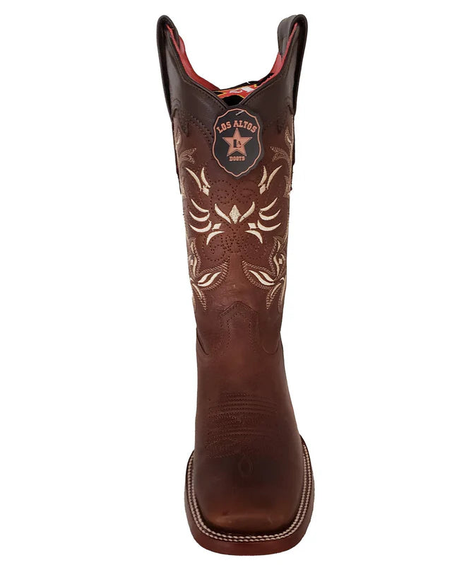 Women's Los Altos Rage Western Square Toe Boots Color Walnut
