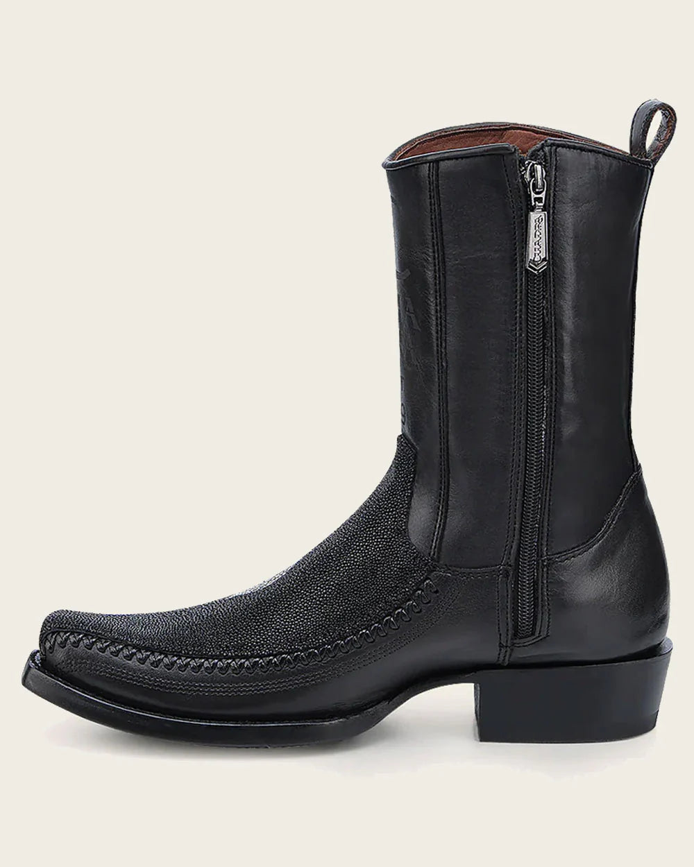 Cuadra Mens Engraved Black Stingray Cowboy Boots