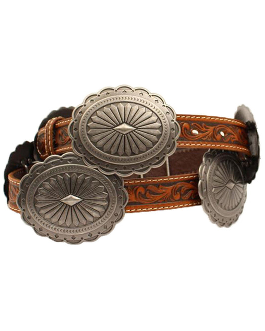 ARIAT Women's Tooled Oval Concho Belt