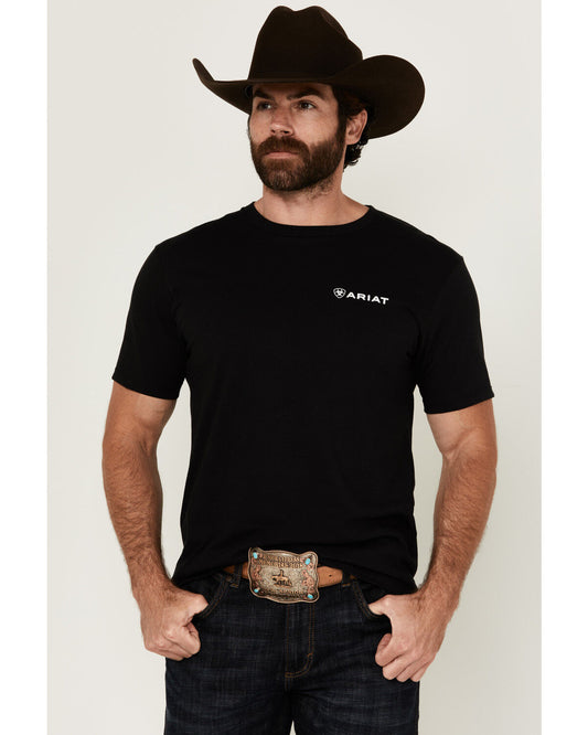 MENS ARIAT VIVA MEXICO TSHIRT SS BLACK 10036630
