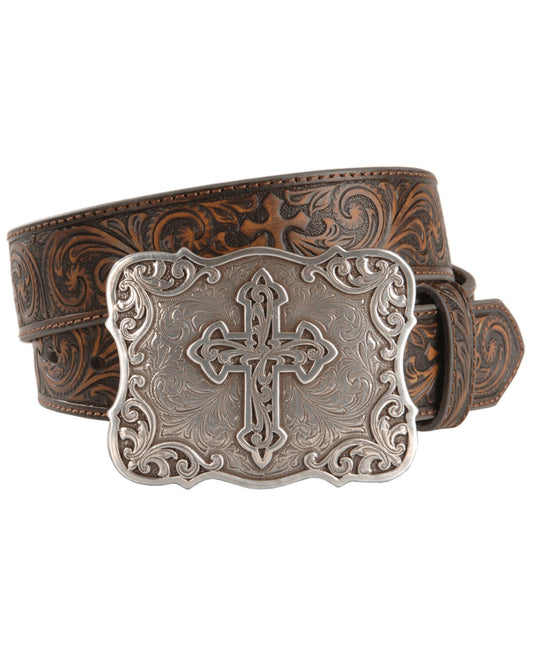 NOCONA Women's Embossed Leather Cross Belt