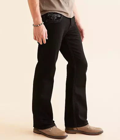 ROCK REVIVAL JEAN STRAIGHT JUSTINN  BLACK J203