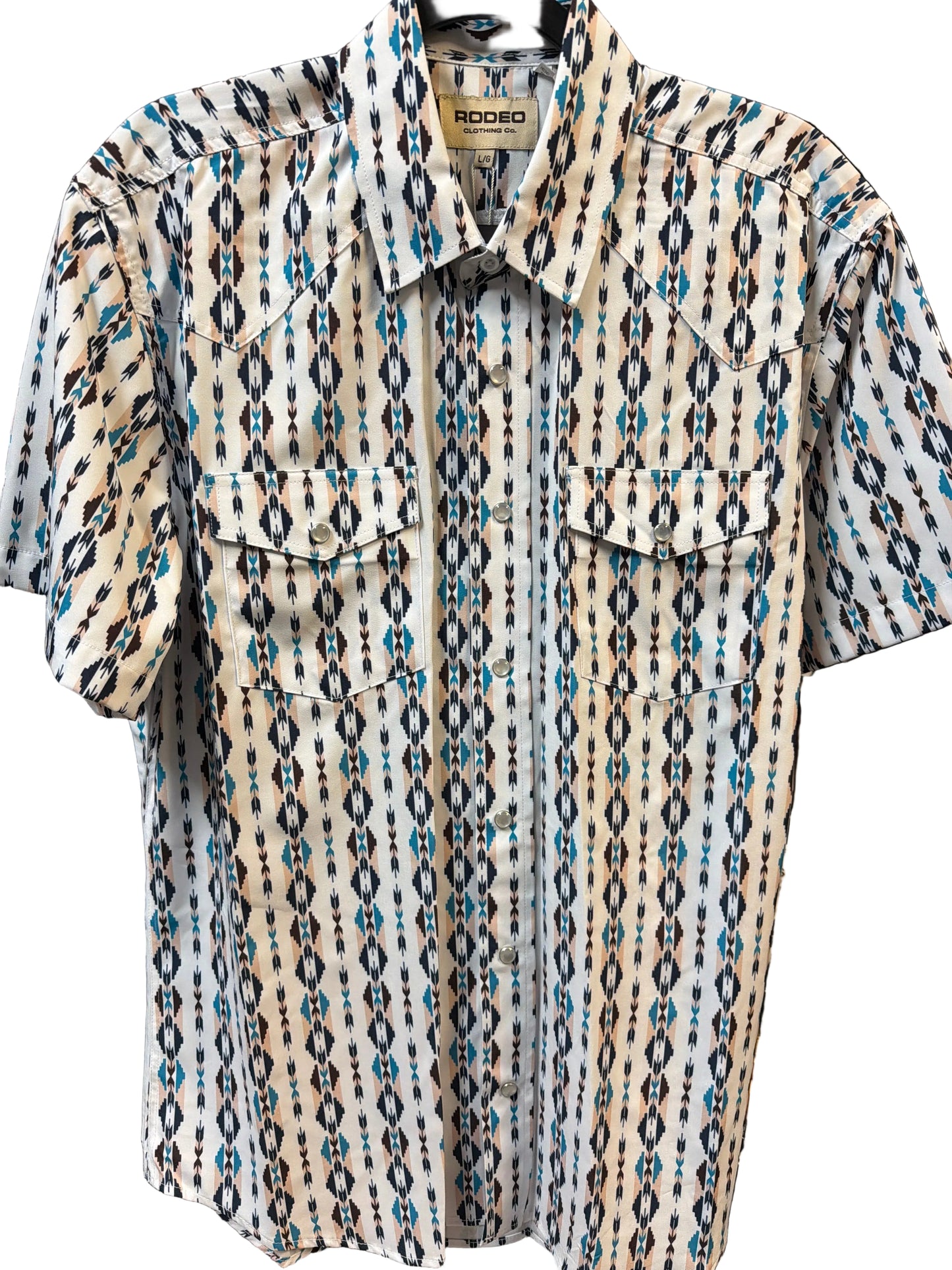 RODEO WESTERN SHIRT PEARL SNAP AZTEC PRINT