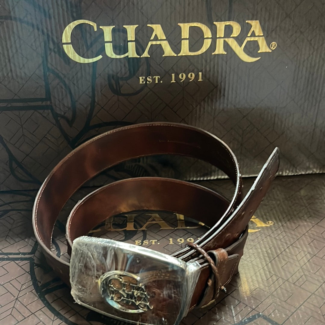 CUADRA BELT MENS MORONI CHESTNUT OSTRICH