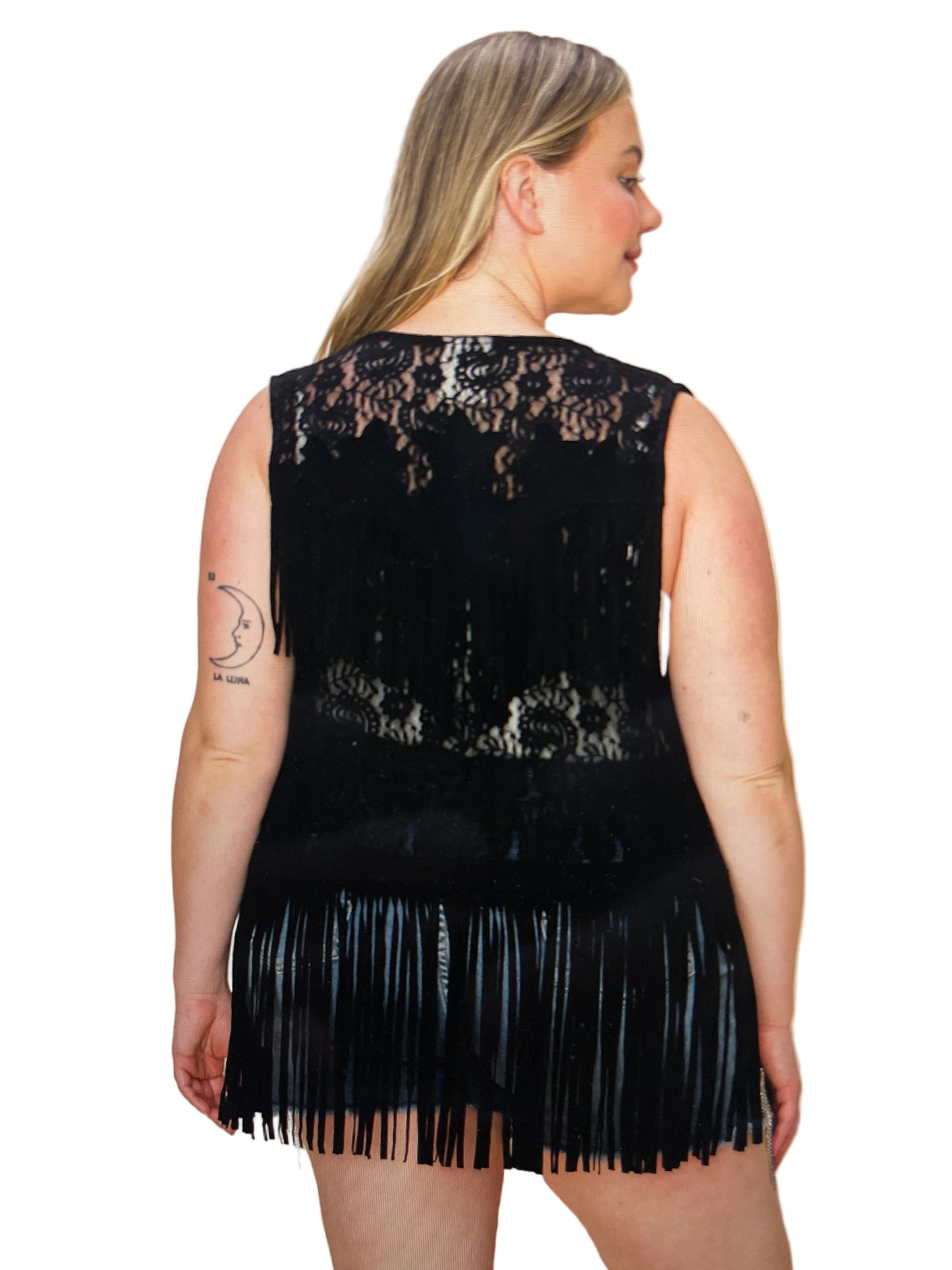 VOCAL SUEDE FRINGE VEST WESTERN