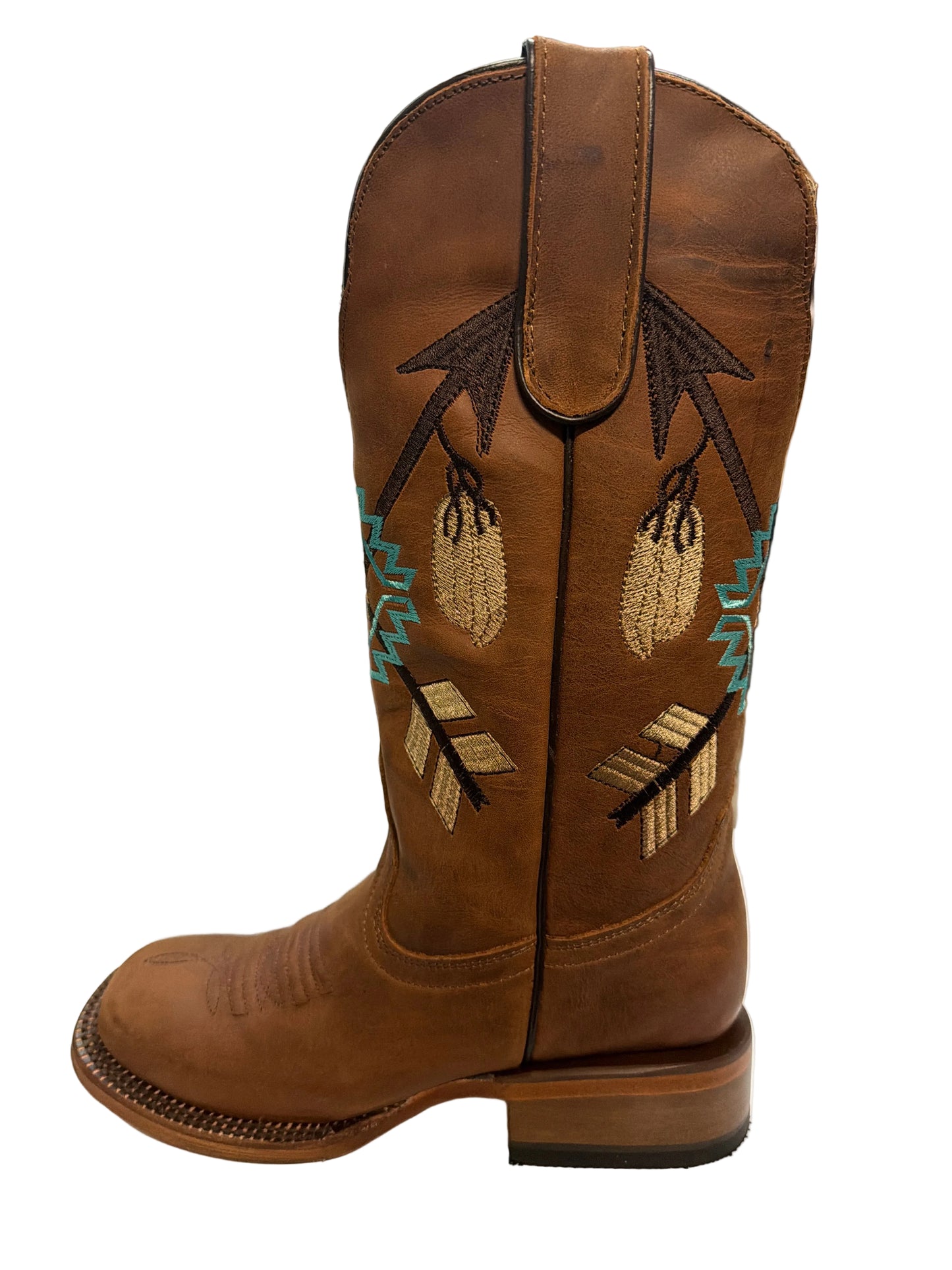 Tanner Mark Womens Boot Cognac Cal. W/ Aztec
