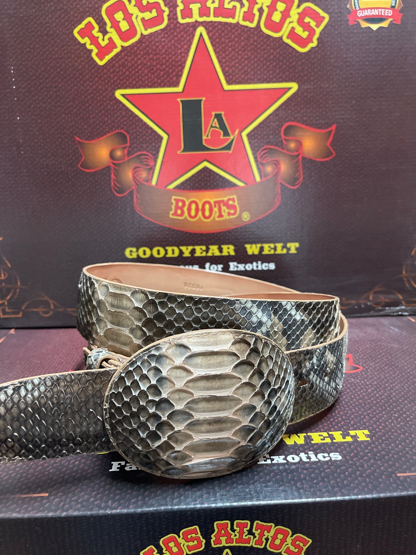 LOS ALTOS  BELT PYTHON RUSTIC ORIX MENS COWBOY