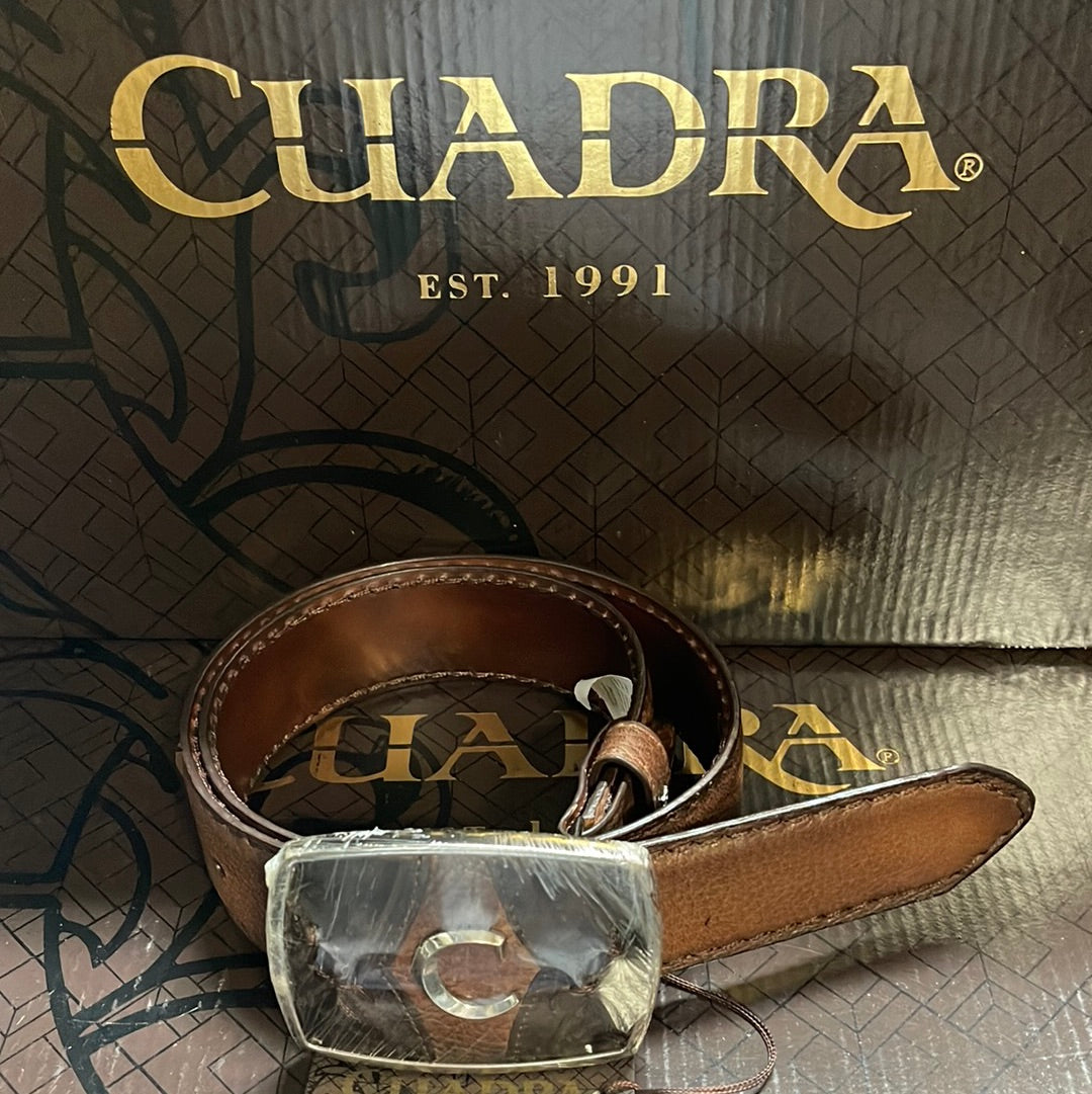 CUDRA MENS BELT ALMOND DEER LASER