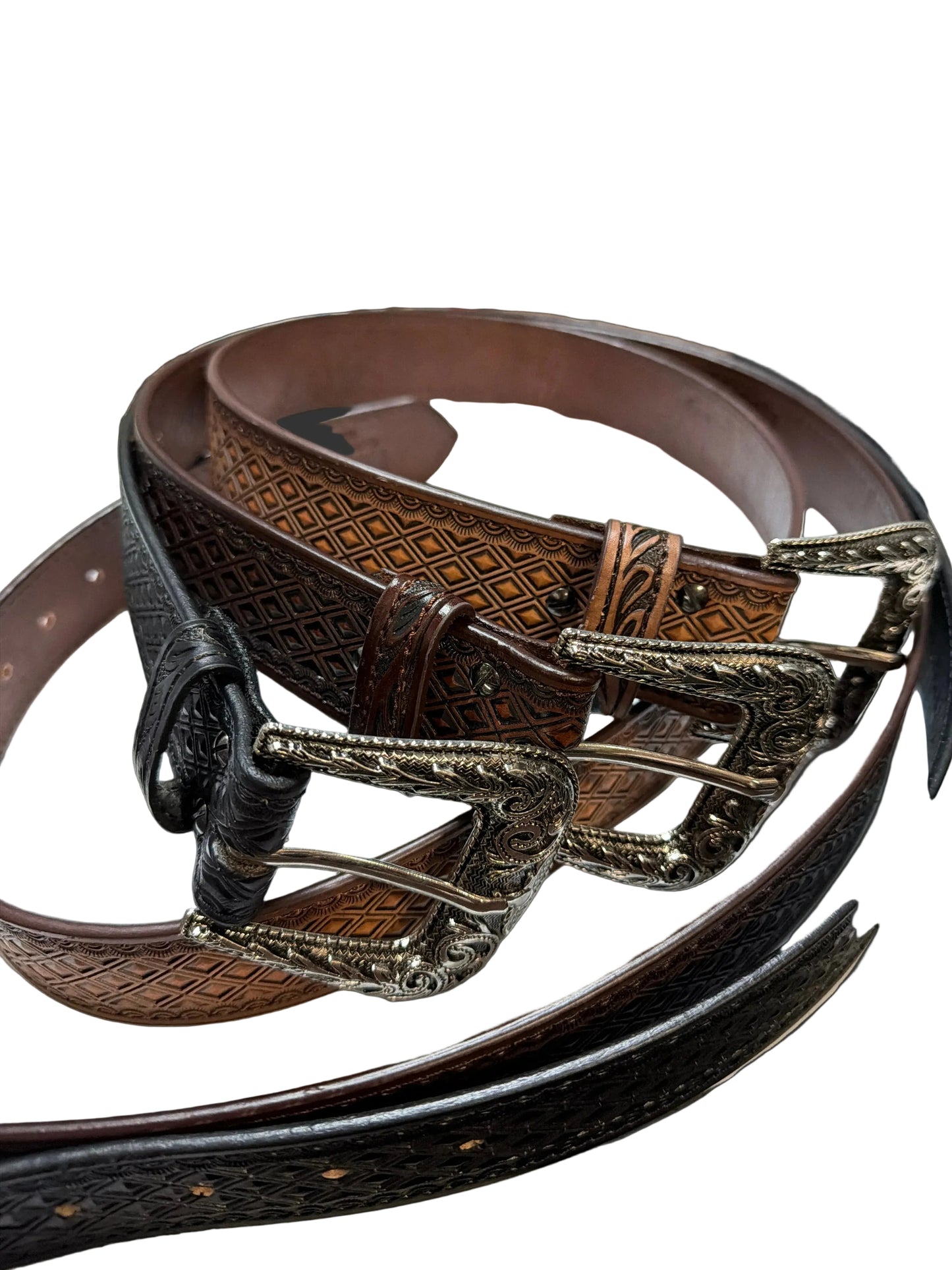 Mens belt leather diamond
