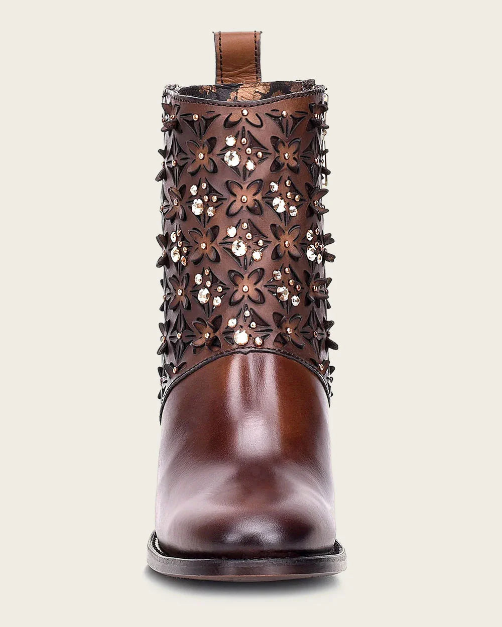 CUADRA Women's Brown Ankle Boot with Crystals