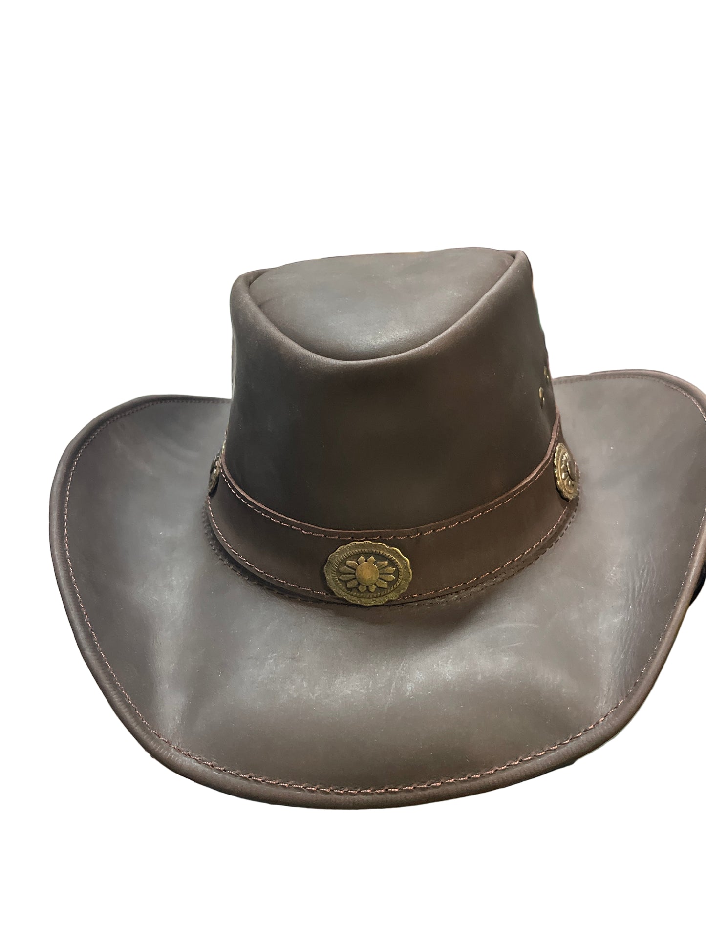 MENS HATS AUSTRALIANO LEATHER STONE