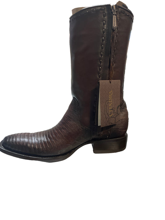 MENS CUADRA LIZAR BROWN  LASER &WOVEN & ZIPPER  FRENCH  CU375