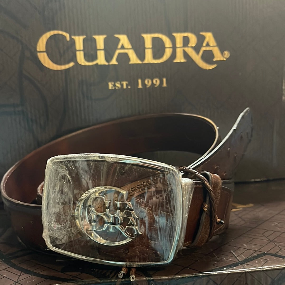 CUADRA BELT MENS MORONI CHESTNUT OSTRICH