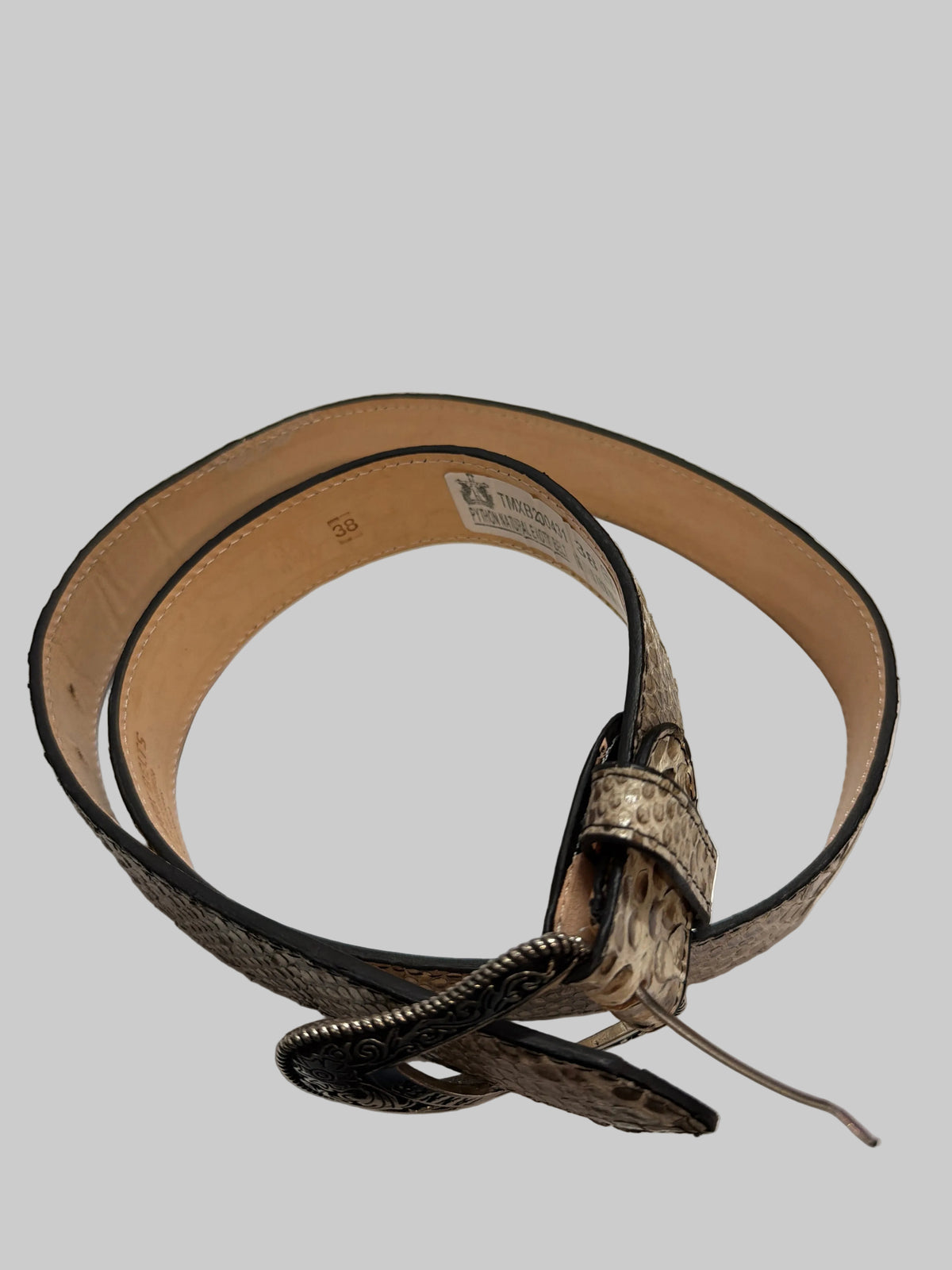 Tanner Mark Men's Western Buckle Python Belt