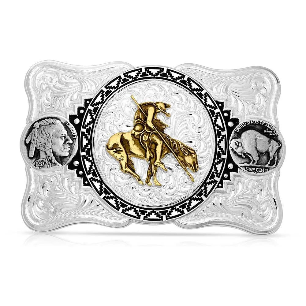 Montana Buffalo Nickel Southwestern Buckle with End of the Trail