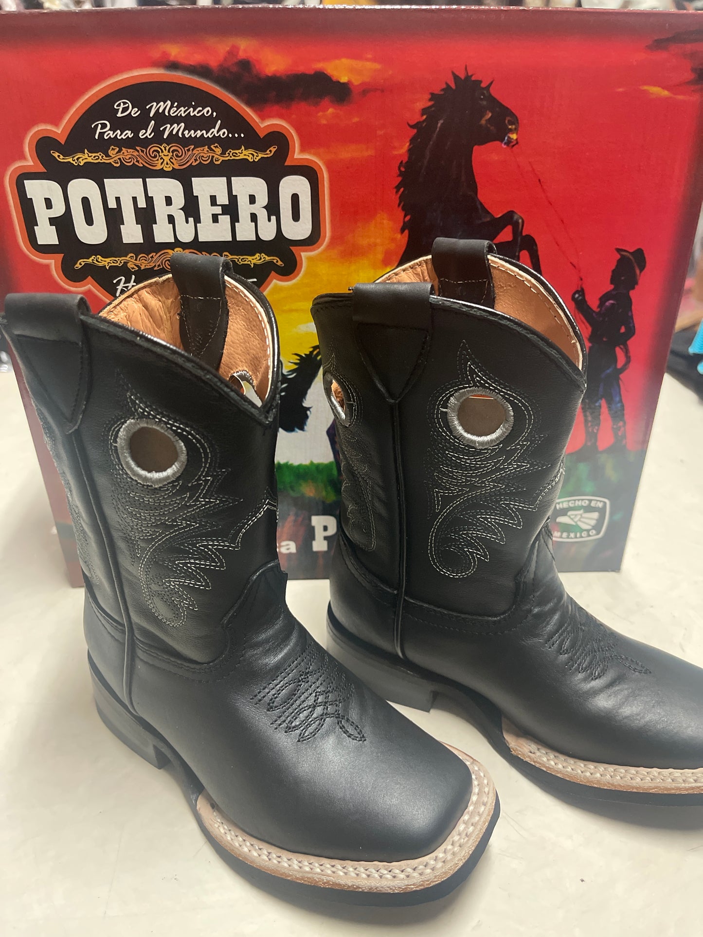 POTRERO BOOTS CHILDREN' PULL UP BLACK