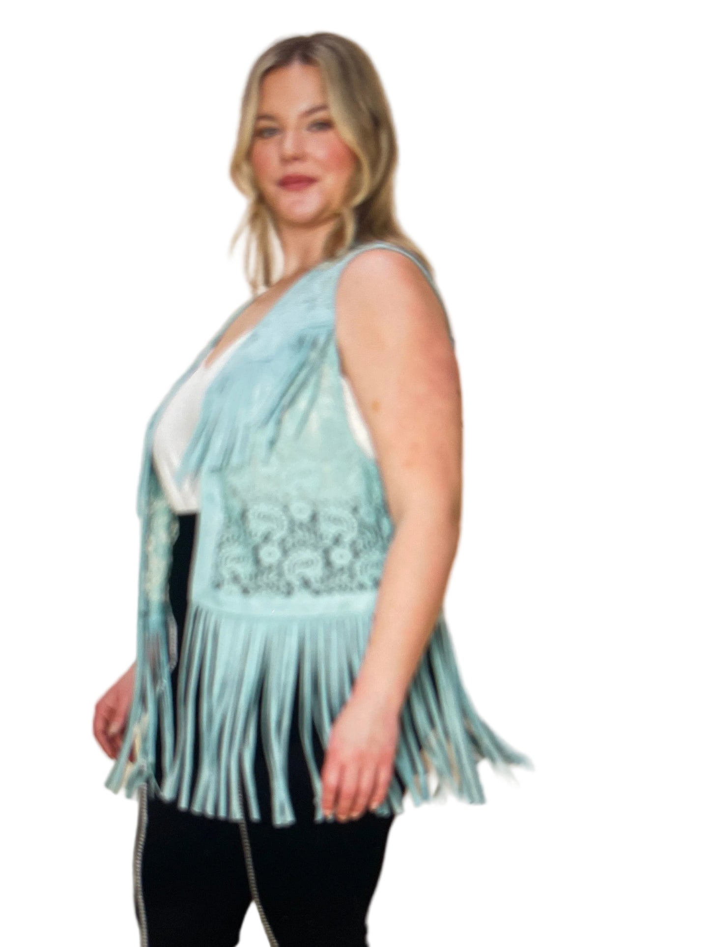 VOCAL SUEDE FRINGE VEST WESTERN