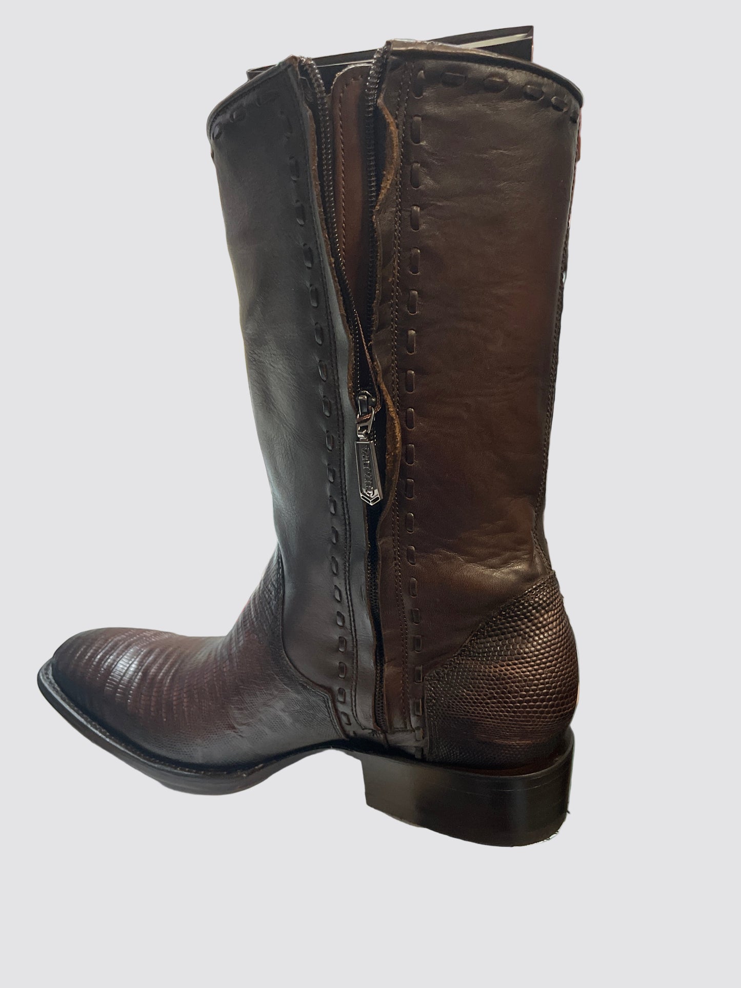 MENS CUADRA LIZAR BROWN  LASER &WOVEN & ZIPPER  FRENCH  CU375