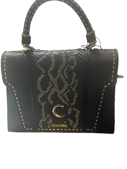 CUADRA PYTHON TOP  BLACK HANDLE HANDBAG