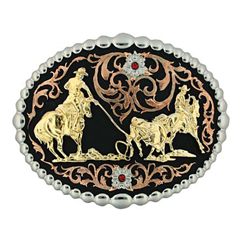 Montana Tri Color Team Roper Attitude Belt Buckle