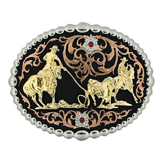 Montana Tri Color Team Roper Attitude Belt Buckle