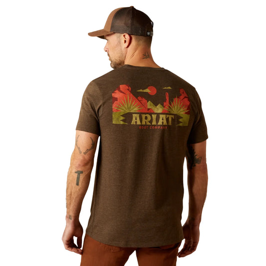 ARIAT MENS MODERN MESA SS TSHIRT BROWN HEATHER