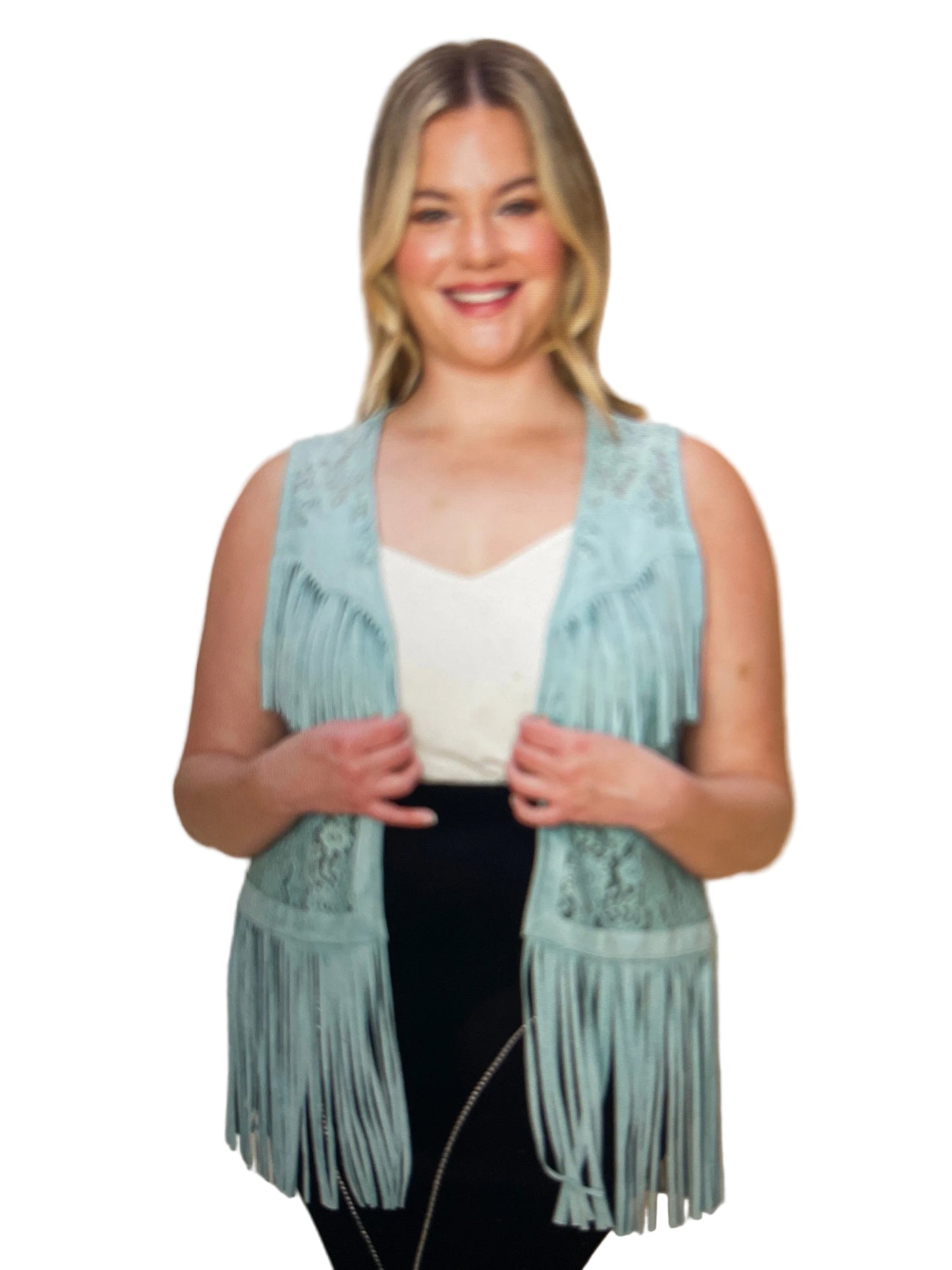 VOCAL SUEDE FRINGE VEST WESTERN