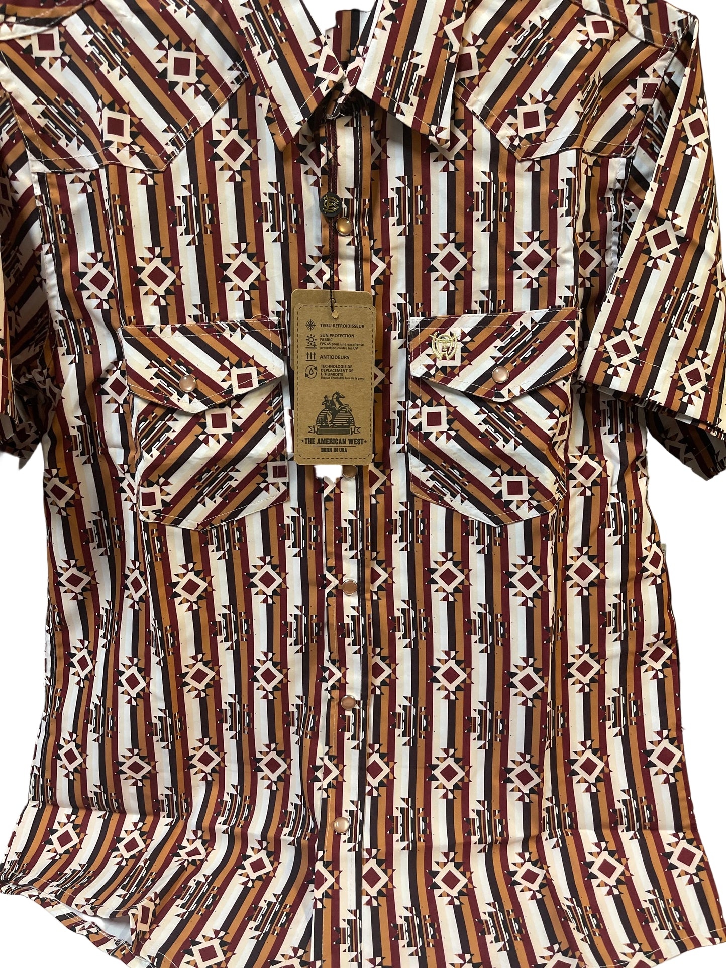 The American West Mens Shirt Short Sleeves Printed