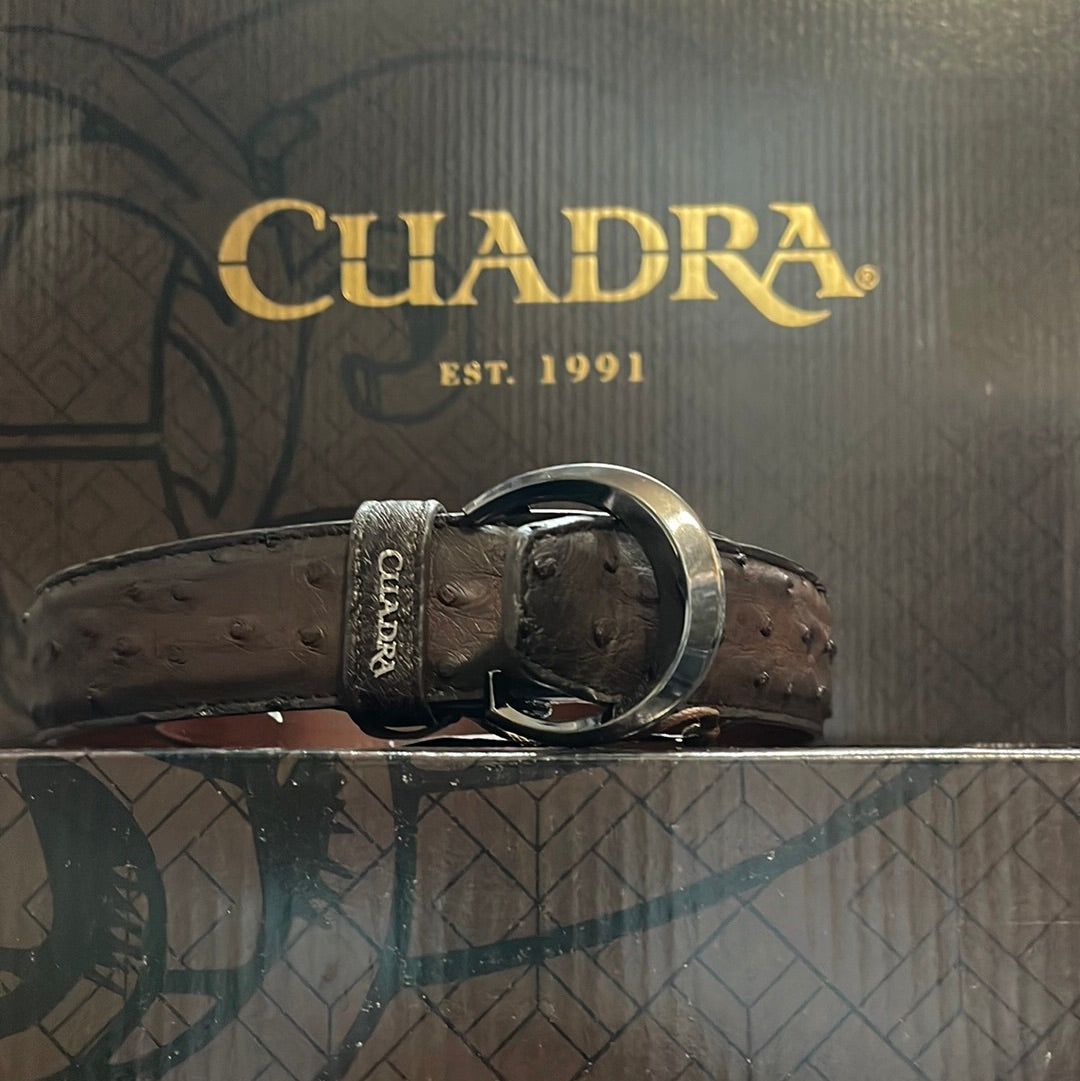 CUADRA BELT MENS BROWN OSTRICH