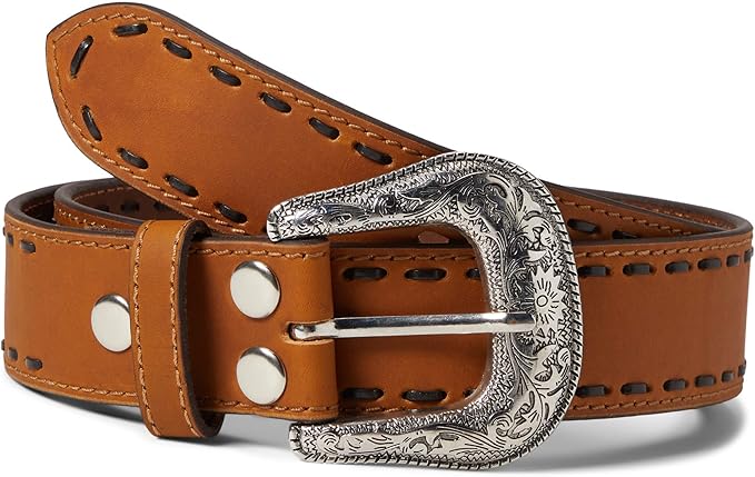 ARIAT Men's Leather Belt with Chocolate Lace Edge Belt