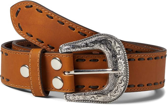 ARIAT  mens  Basic with Chocolate Lace Edge Belt A1560044