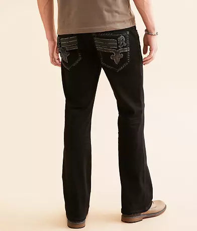 ROCK REVIVAL JEAN STRAIGHT JUSTINN  BLACK J203